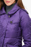 Burberry Purple Nylon Down Puffer Jacket With Hood Size 2 US