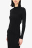 Fillipa K Black Ribbed Knit Midi Skirt + Long Sleeve Mock Neck Top Size XS