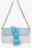 Givenchy Blue/White Python Knot Clutch with Chain