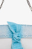 Givenchy Blue/White Python Knot Clutch with Chain