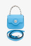 Versace Blue Leather La Medusa Chain Handle Bag with Strap