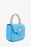 Versace Blue Leather La Medusa Chain Handle Bag with Strap