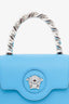 Versace Blue Leather La Medusa Chain Handle Bag with Strap