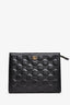 Gucci Black Leather Metalasse Monogram Pouch