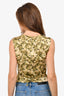 Valentino Miss V Green Floral Velvet Button Up Sleeveless Vest Size 42