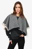 Burberry Black Wool/Cashmere Herringbone Mini Cape