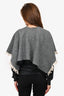 Burberry Black Wool/Cashmere Herringbone Mini Cape