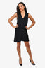 Acne Studios Black Front Tuck Detailed 'Challa' Midi Dress Size 34