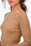 Alexander Wang Brown Cotton Hoop Detailed Ribbed Sweater Size S