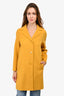 Weekend MaxMara Yellow Wool Blend 'Cucito A Mano' Coat Size 4