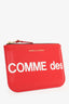 Comme des Garcons Red Leather Mini Zip Pouch