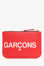 Comme des Garcons Red Leather Mini Zip Pouch