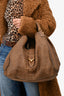 Gucci Brown Python Large Soft Stirrup Hobo Bag