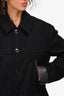 Tom Ford Black Wool Button/Zip Collared Coat Size 52 Mens