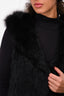 Yves Salomon Black Rabbit/Fox Feather Hooded Vest Size 42