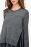 Comme de Garcons Grey Sweater Overlay Check/Mesh Dress Size M