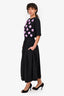 Paskal Black/Purple Flower Appliqué Maxi Dress Est. Size S