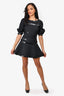 Pre-Loved Chanel™ Fall 2013 Black Glitter Wool/ Patent Trim Flared Mini Dress Size 38