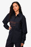 Marni Navy/Brown Wool Oversized Buttoned Shirt Size 48