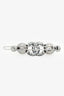 Pre-Loved Chanel™ Silver Crystal 'CC' Faux Pearl Embellished Hair Clip