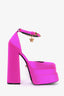 Versace Fuchsia Pink Satin 'Medusa Aevitas' Platform Heels Size 37