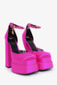 Versace Fuchsia Pink Satin 'Medusa Aevitas' Platform Heels Size 37