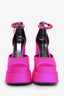 Versace Fuchsia Pink Satin 'Medusa Aevitas' Platform Heels Size 37