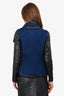 Vince Blue Knit/ Black Leather Jacket Size 2