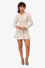 Self-Portrait Cream Tweed Buttoned Mini Dress Size 2