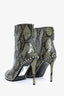 Alexander Wang Green Snake Printed Zip Heeled Ankle Boots Size 39