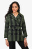 Burberry Brit Wool/Cotton Check Belted Jacket Size 8 US