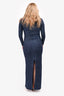 St. John Blue Metallic Sequin Knit Gown Size 6