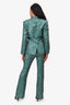 Weekend Max Mara Green/Silver Printed Blazer + Trousers Suit Size 10