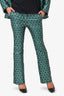 Weekend Max Mara Green/Silver Printed Blazer + Trousers Suit Size 10