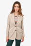 Brunello Cucinelli Beige Cashmere Blazer Size 38