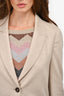 Brunello Cucinelli Beige Cashmere Blazer Size 38