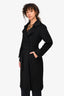 Max Mara Black Camel Hair Manuela Coat With Belt Size 2