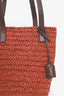 Saint Laurent Dark Orange Small Panier Raffia Bucket Bag