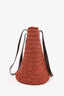 Saint Laurent Dark Orange Small Panier Raffia Bucket Bag