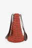 Saint Laurent Dark Orange Small Panier Raffia Bucket Bag