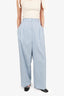 Tibi Blue Cotton Wide Leg Pants Size 8