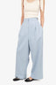 Tibi Blue Cotton Wide Leg Pants Size 8