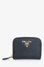 Prada Black Saffiano Leather Zip Around Coin Purse