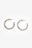 Pre-Loved Chanel™ 2015 Silver Toned Small Chain Hoop CC Earrings