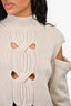 Jonathan Simkhai Beige Cotton/Wool Knit 'Porter' Open Shoulder Sweater Size S