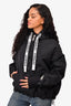 Khrisjoy Black Oversized Windbreaker Jacket with Logo Drawstrings