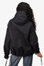 Khrisjoy Black Oversized Windbreaker Jacket with Logo Drawstrings