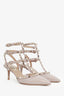 Valentino Beige Patent Leather Cage Rockstud Heels Size 37