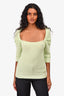 Ganni Green Alpaca/Wool Square Neck Top Size XS