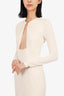 Camila Coelho Beige Amelie Mini Long-Sleeve Dress Size S